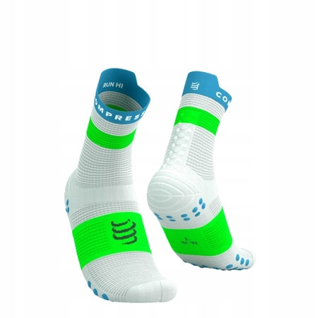 Compressport skarpetki ProRacing V4.0 biały/niebieski/zielony 45-48