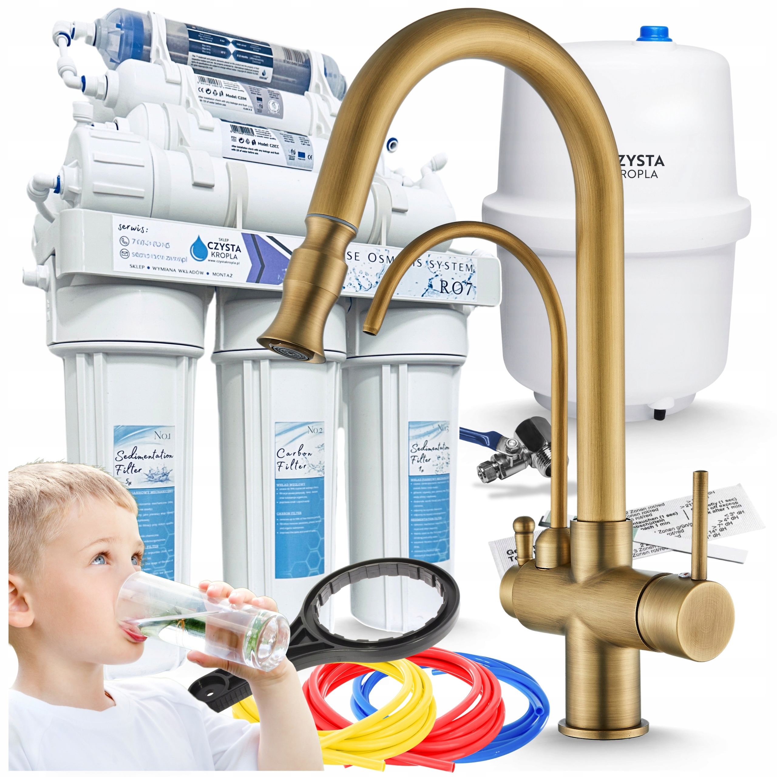 Sada Pro Filtrování Vody Reverzní Osmóza Vodní Filtr S Kuchyňskou Baterií