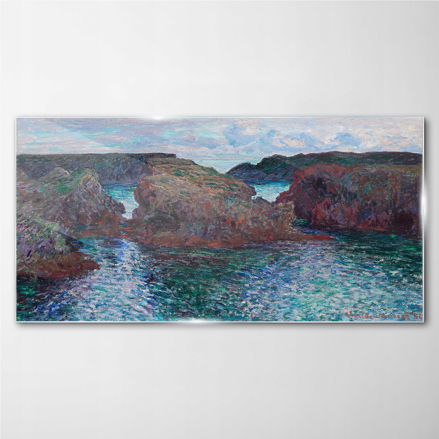 

Obraz szklany z nadrukiem Skał ocean Monet 100x50