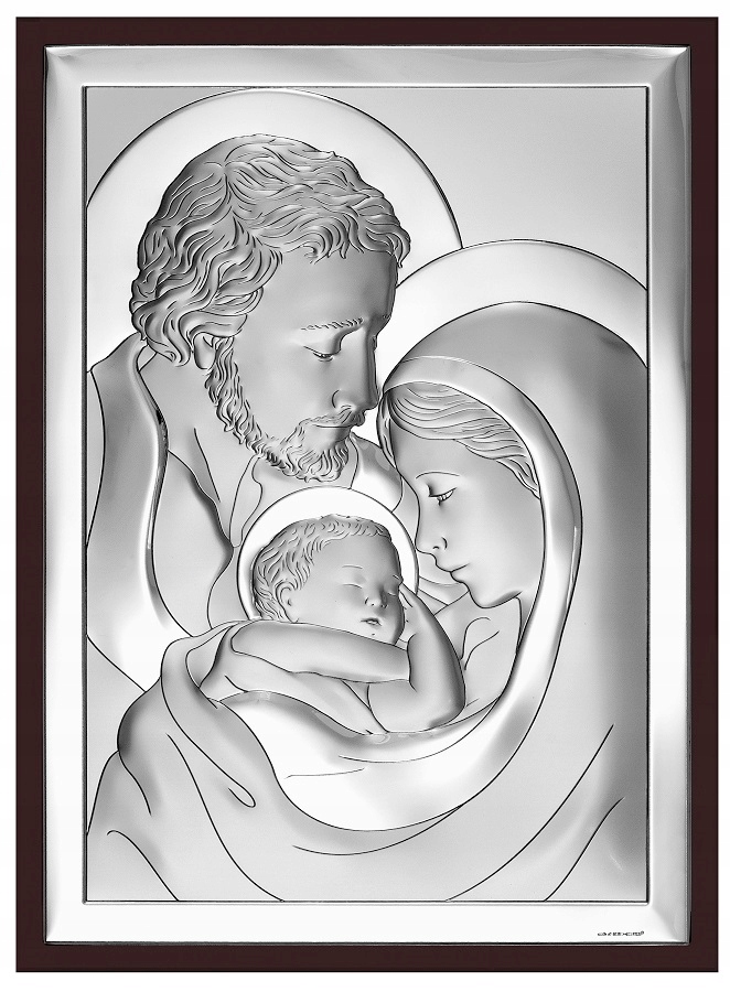 Bezplatné gravírování suvenýru Obraz Svatá rodina Stříbrný obrázek