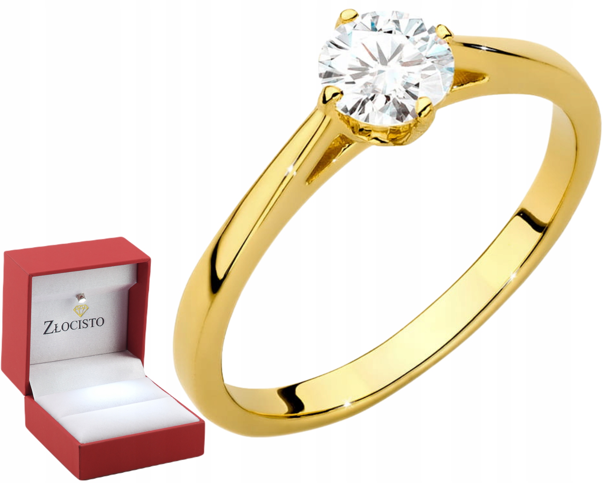 Zlatý Prstýnek Se Syntetickým Diamantem, Diamant Bez Konfliktu Ryzost 585