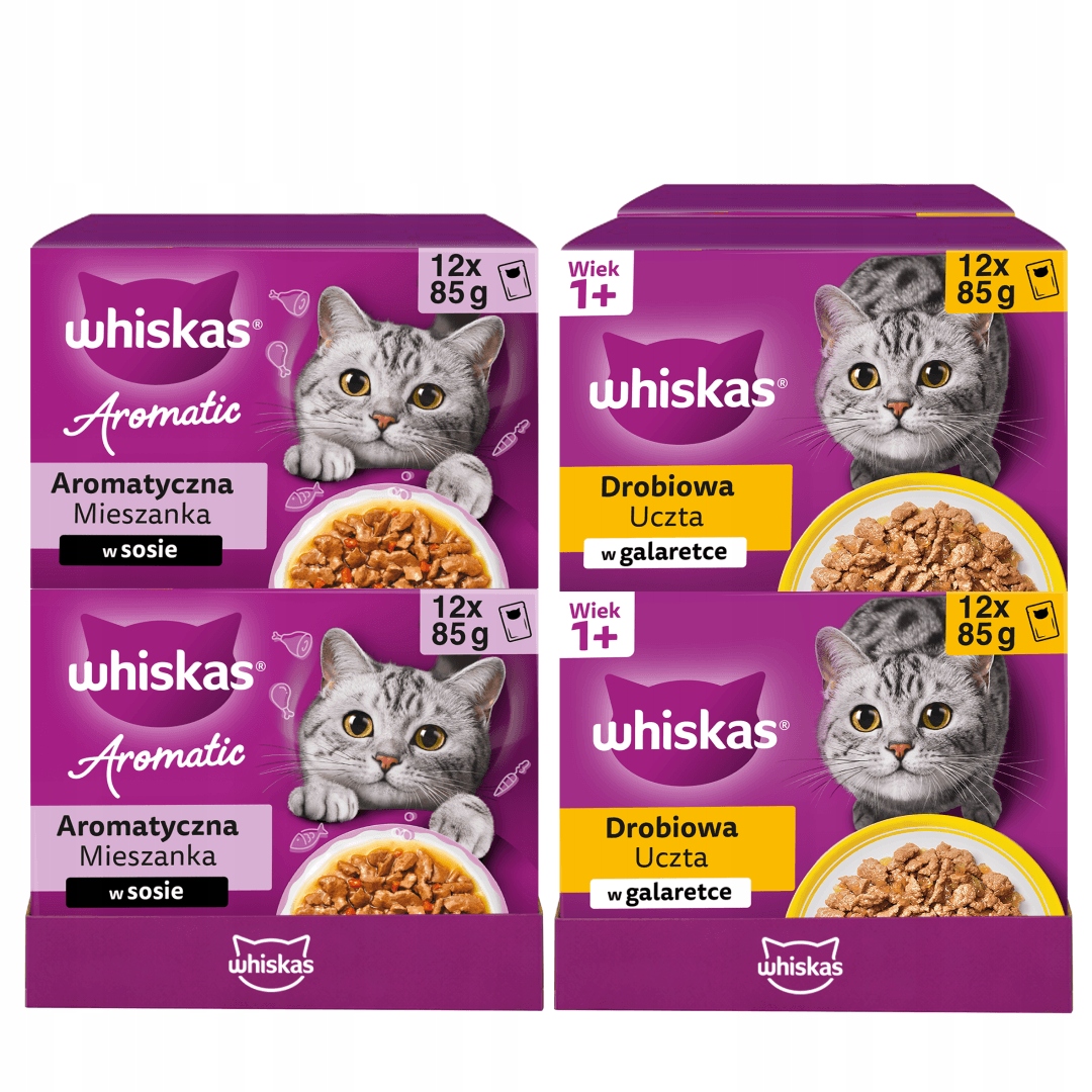 Whiskas 72x85g Drůbeží hostina v želé Aromatická směs v omáčce