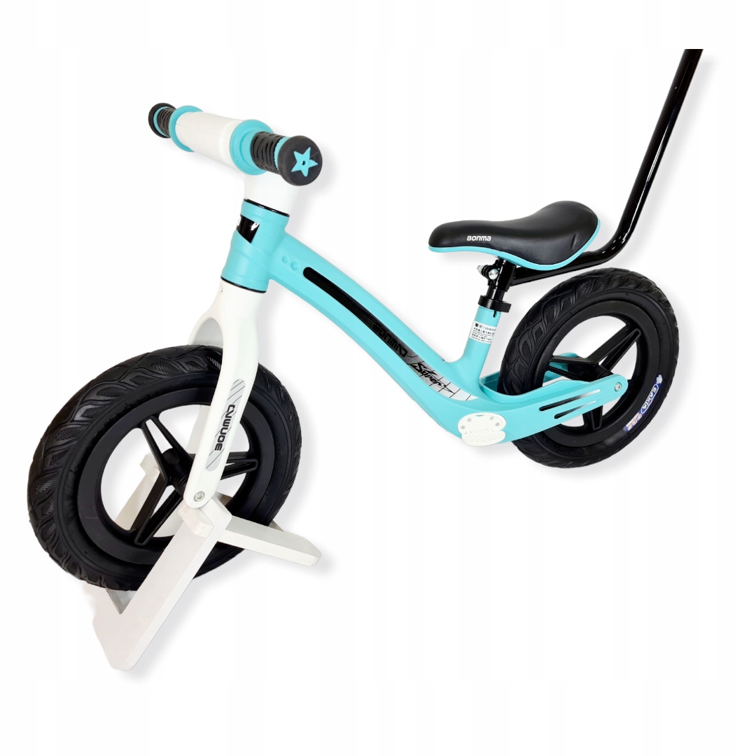Rowerek biegowy 001 pompowane koła Kij Niebieski