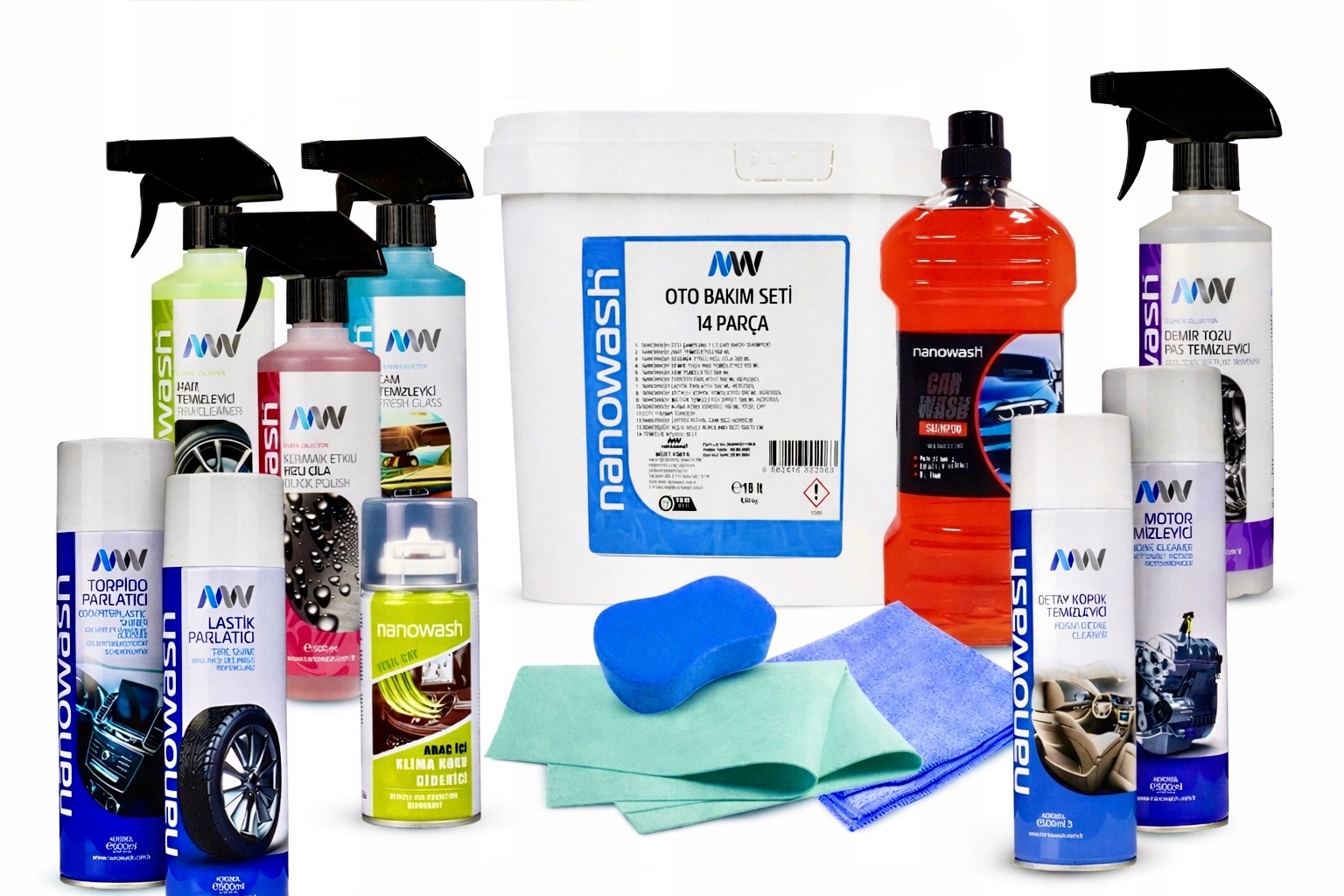 Sada pro péči o auta Premium – 14 prvků Nanowash