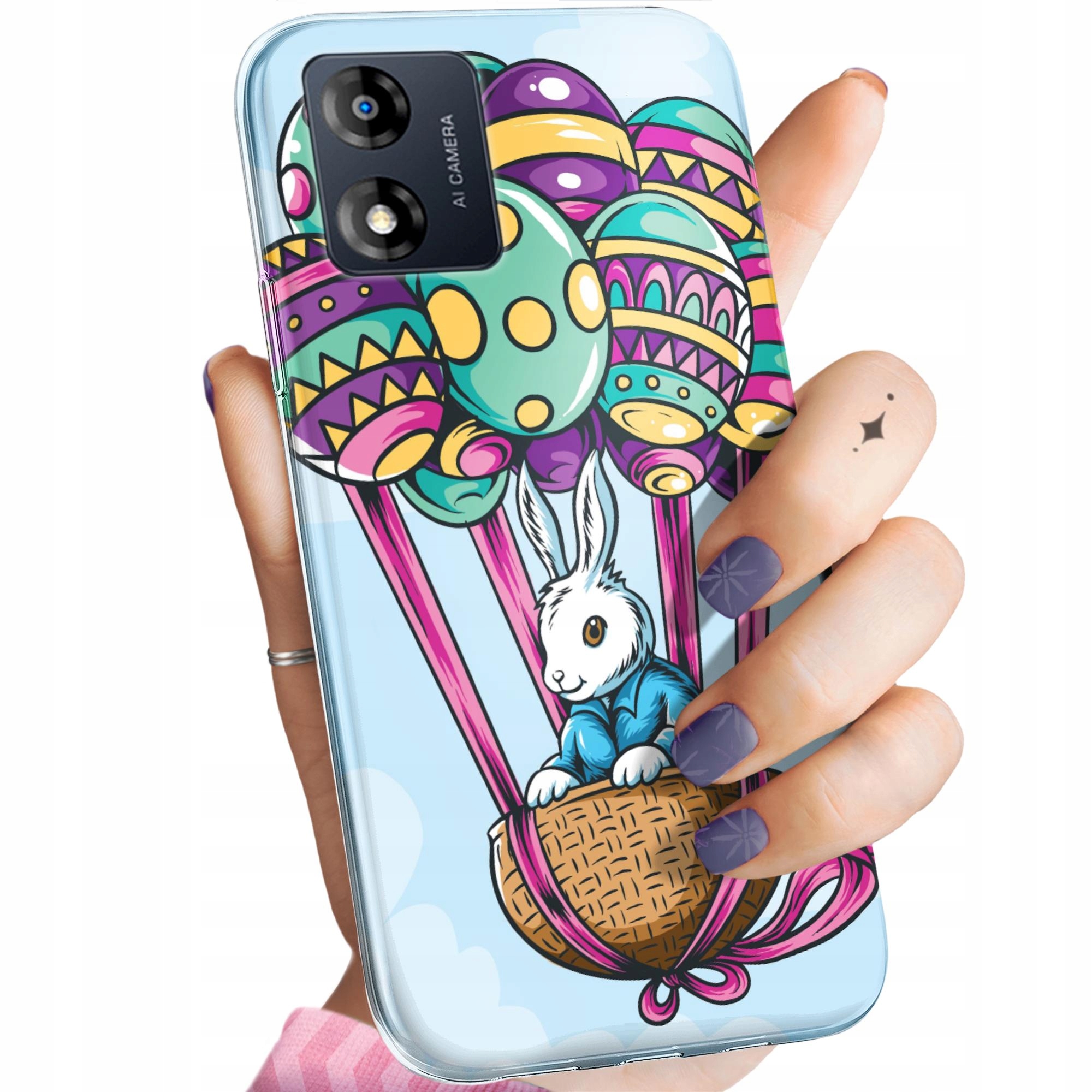 Etui Do Motorola Moto E13 Wielkanoc Jajko Królik Koszyk Obudowa Case