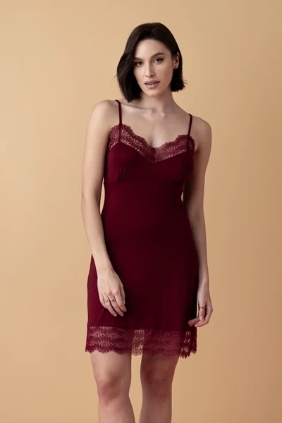 Poem tričko noční s krajkou červená XXXL