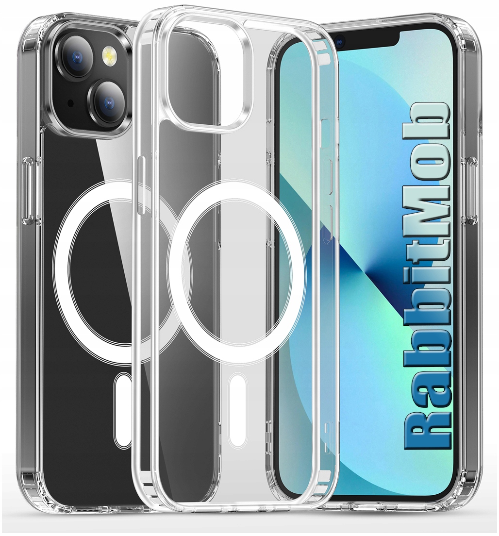 Etui do iPhone 13 do MagSafe RabbitMob, Ultra Clear Case Wzmacniane