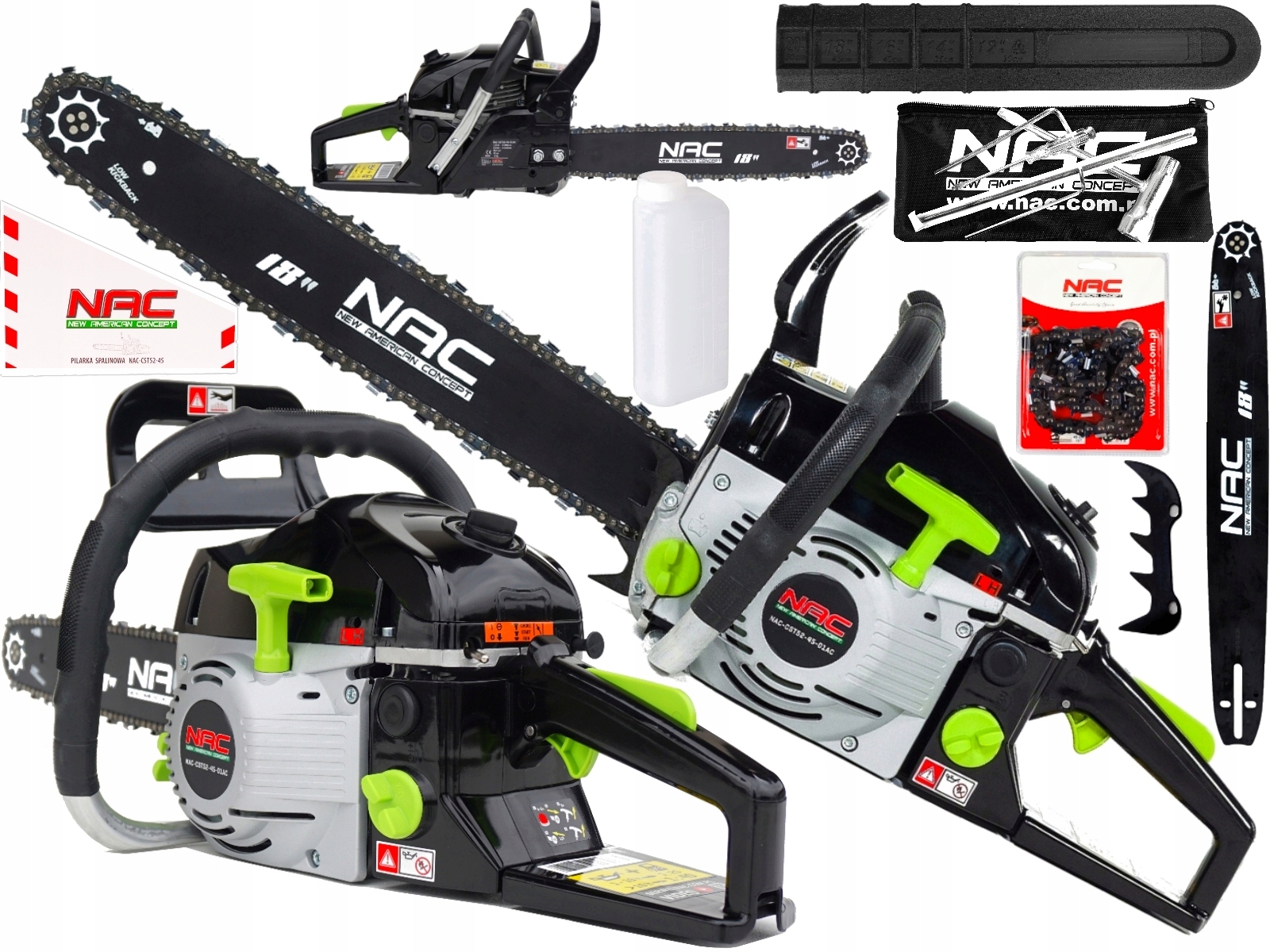Nac Piła Pilarka Spalinowa Łańcuchowa CST52-45-01AC łańcuch prowadnica 18"