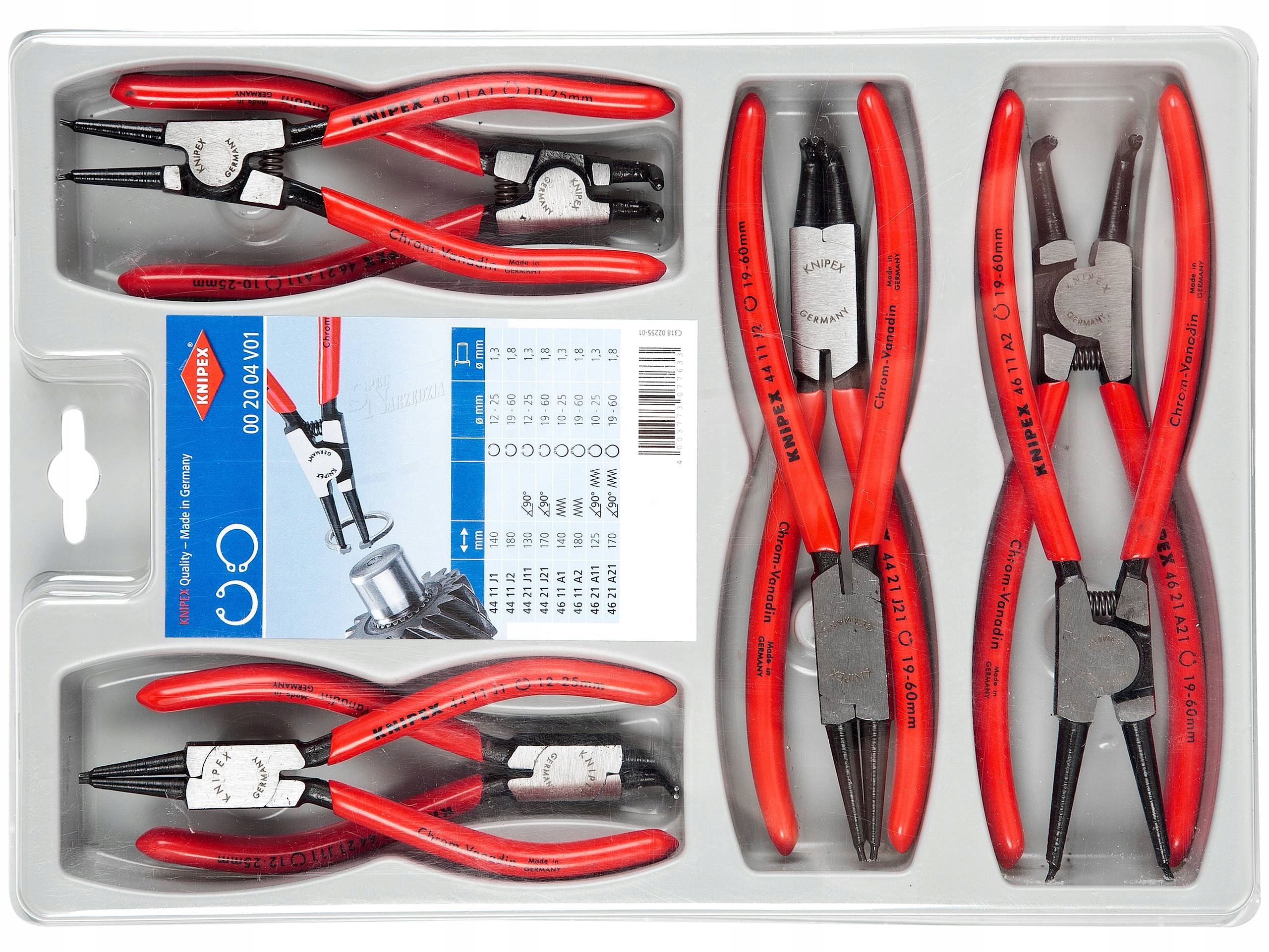 Zestaw szczypiec do pierścieni osadczych Knipex (002004V01)