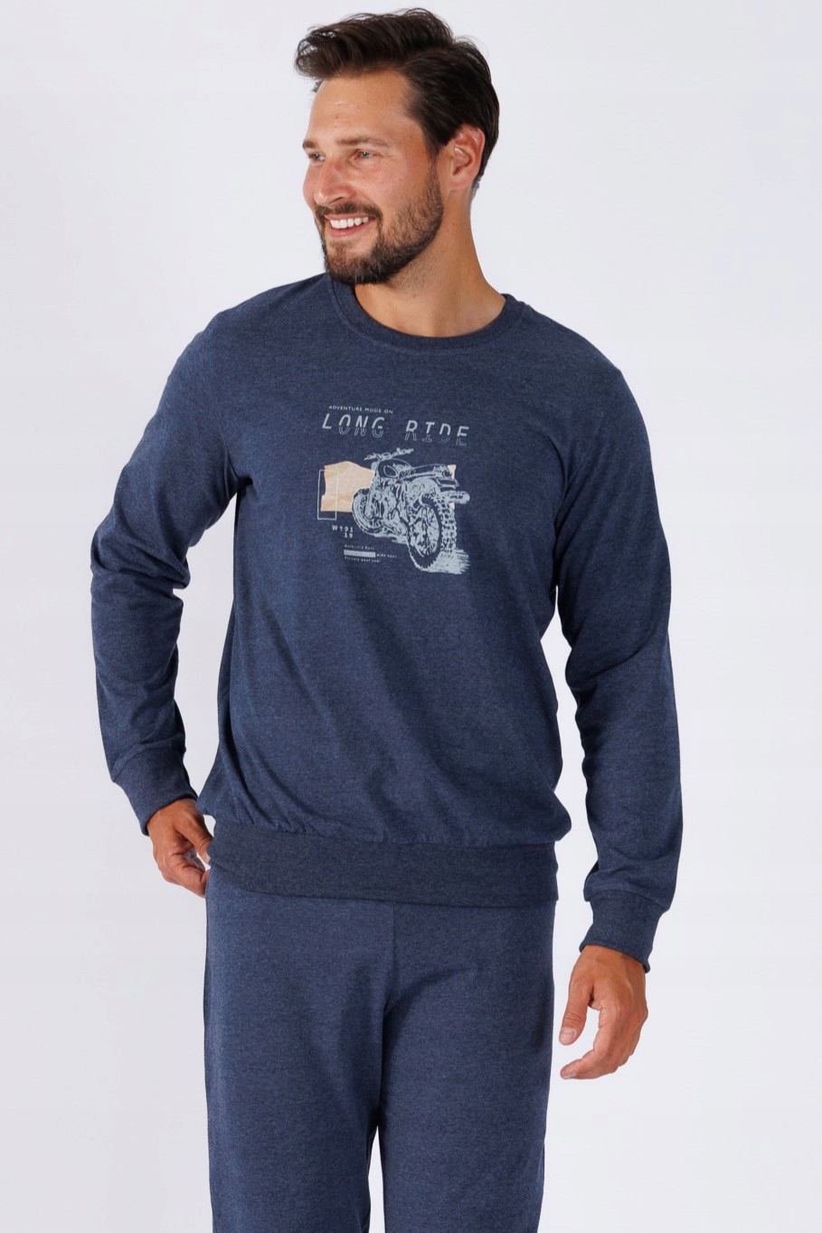 Hotberg Sajmon pánské teplákové pyžamo se stahovacími pásky a motorkou, velikost L