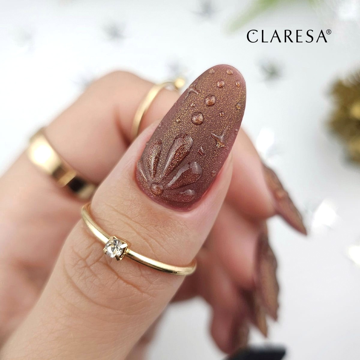 Claresa Hydro Brown коричневий вітражний гель-лак ефект Glass 5 мл — фото 7