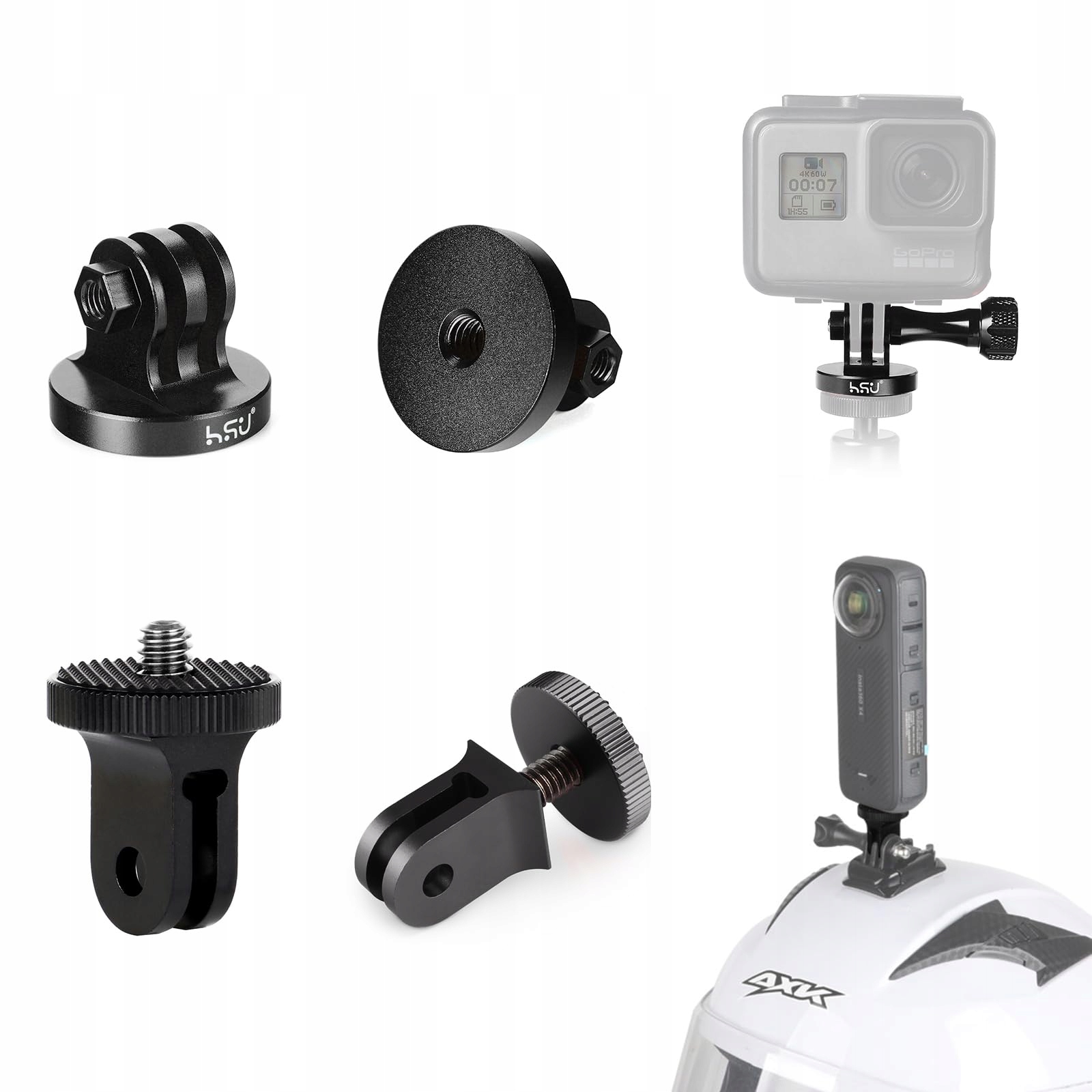 HSU Aluminiowy Uchwyt Kamerowy Do GoPro Hero Insta 360 Osmo Action — miniatura 2