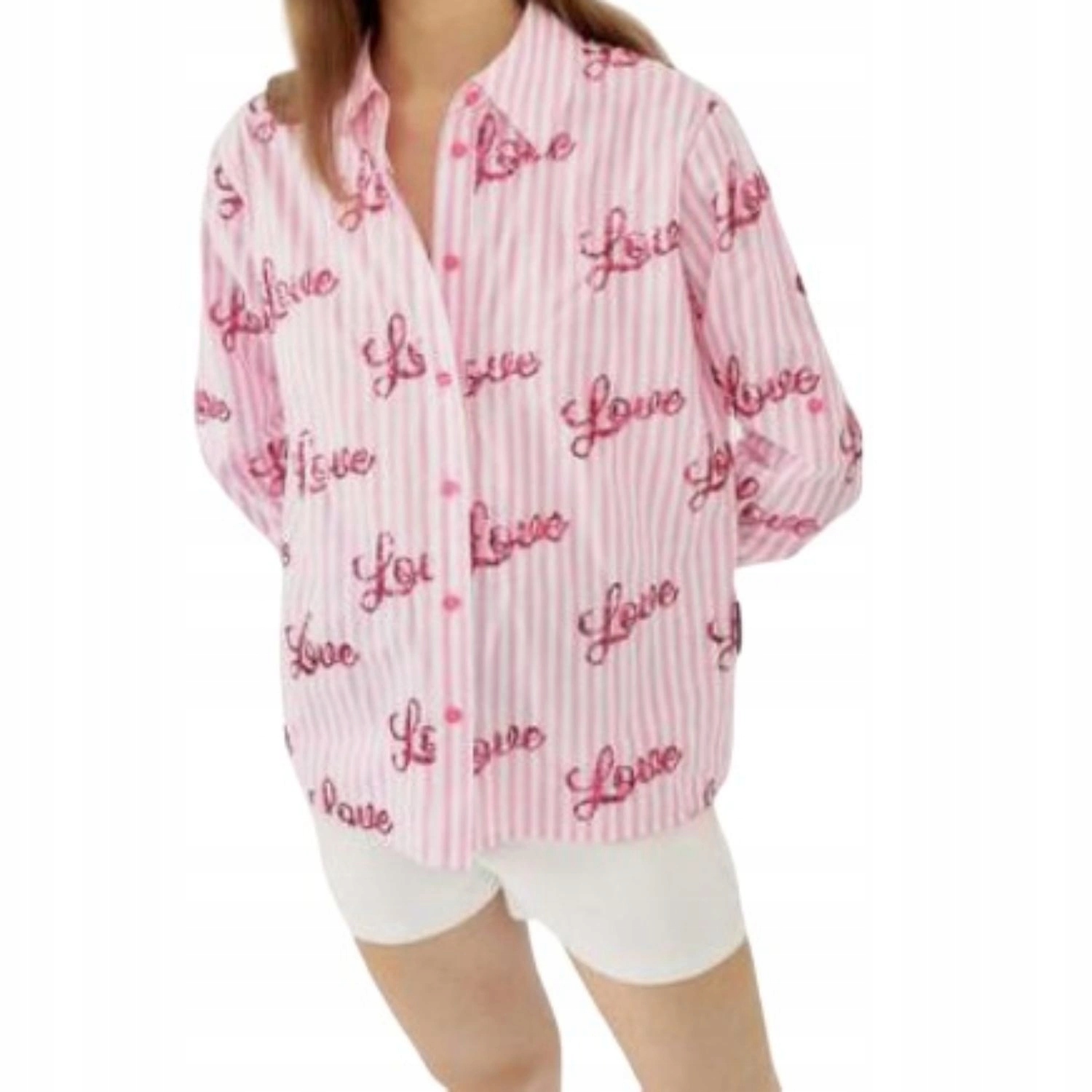 Dámská košile Silvian Heach, volná, dlouhá, flitry s pruhy, vel. IT46