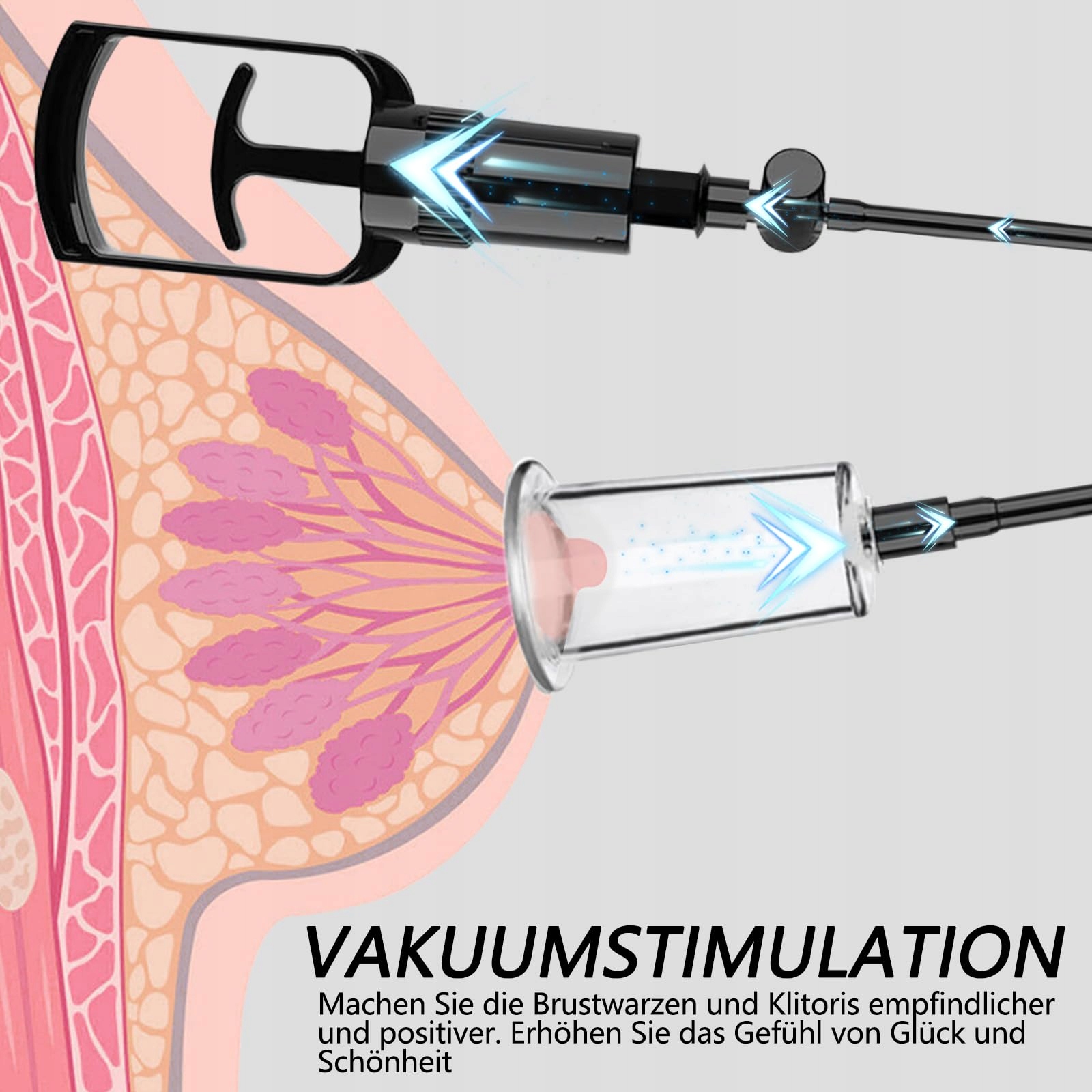 AMZII 3W1 Pompka Wakuumowa Z Nippelami Stymulator Klitorisu Dla Kobiet — miniatura 4