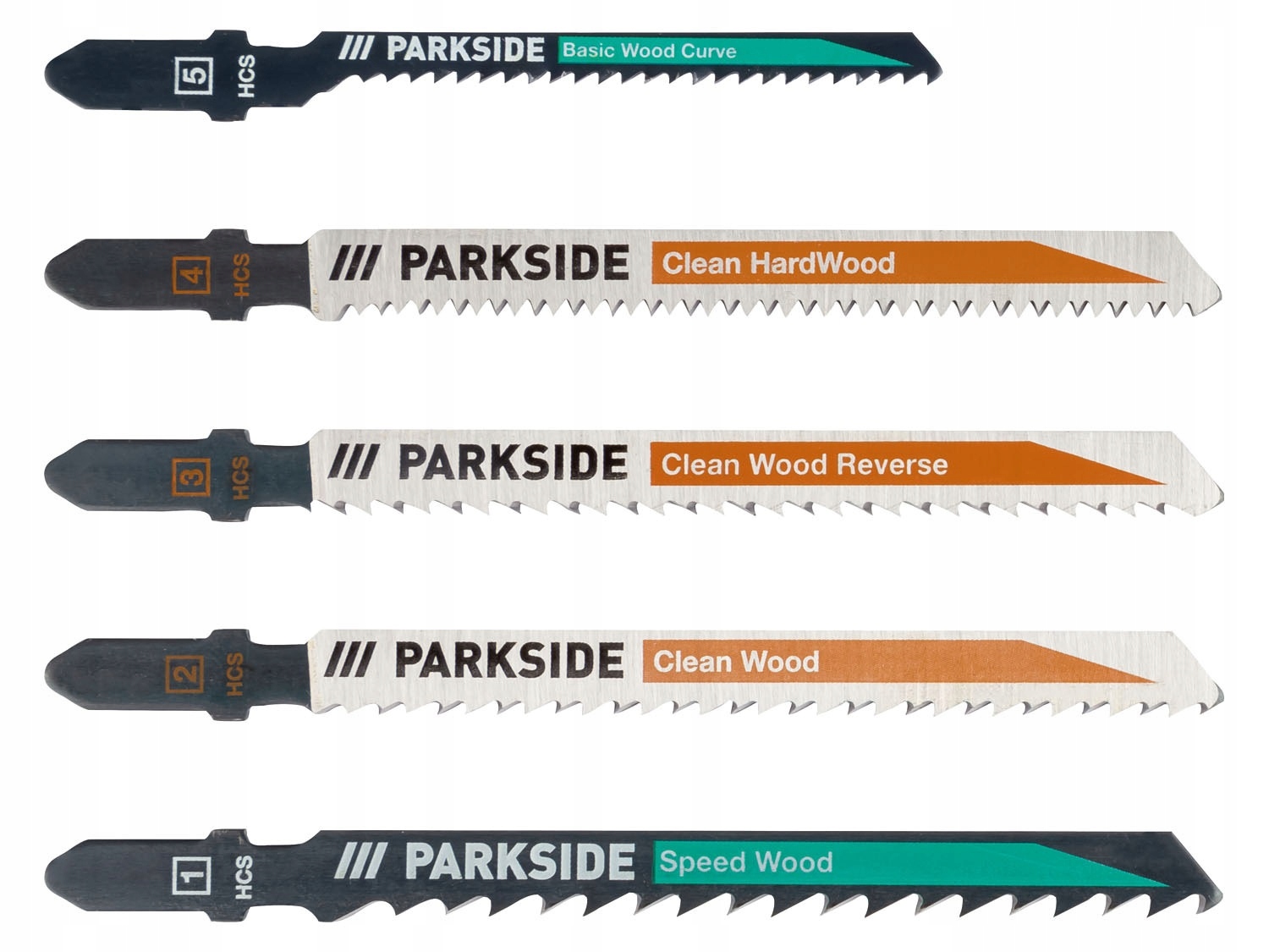 

Parkside Zestaw 5x brzeszczot do wyrzynarki Drewno