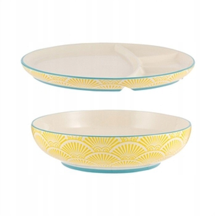 Set Miska Tanier Typhoon World Foods 0.85 l Keramický Žltý