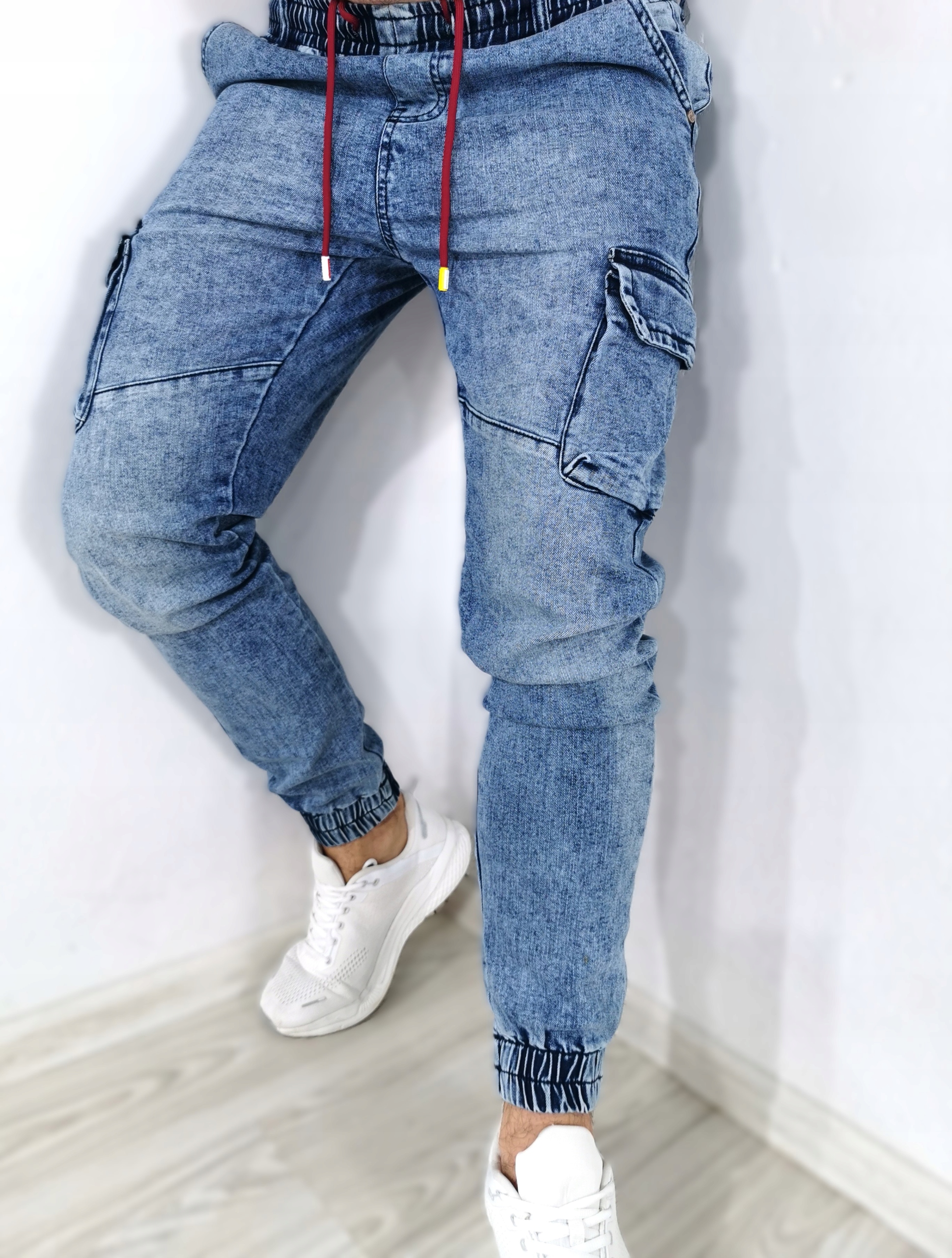 Pánské džínové jogger kalhoty kapsáče modré Rs 31