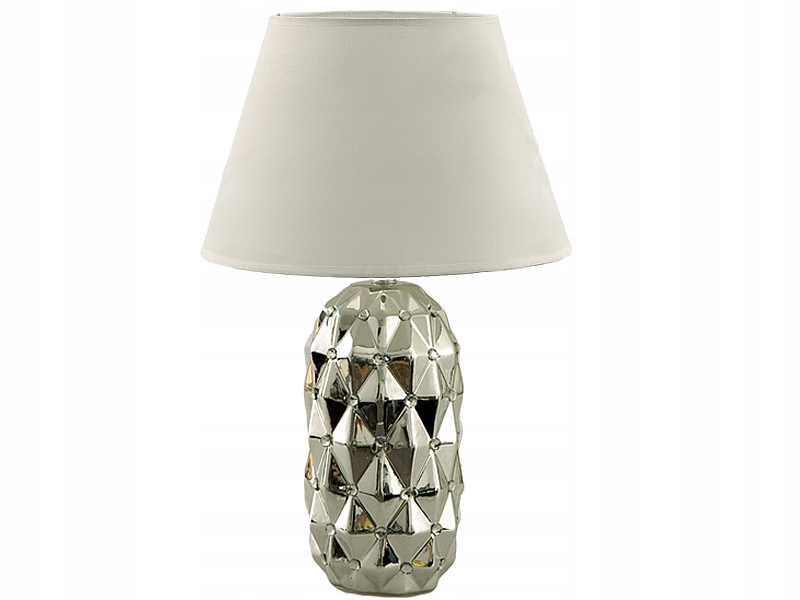 Stříbrná lampa, prošívaná, křišťály glamour