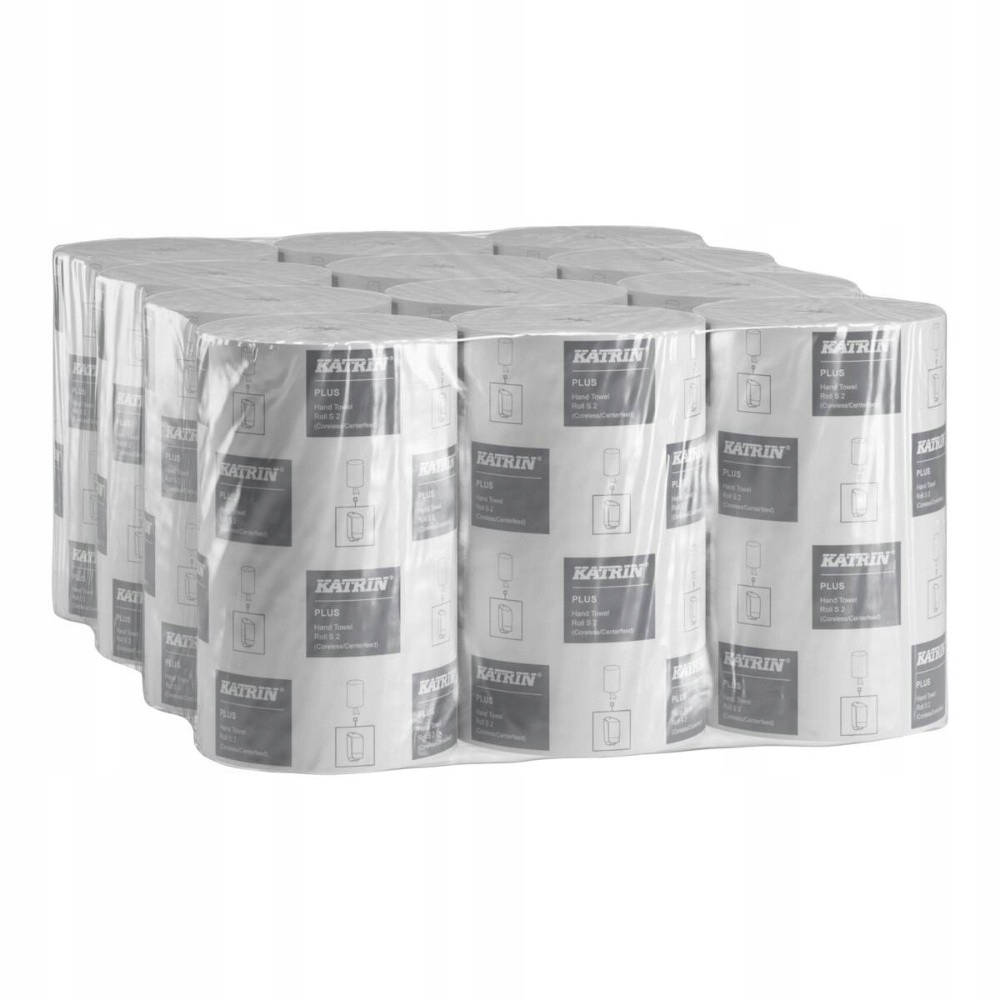 Levně Papírový ručník Katrin 2 vrstvy Bílá role 60 m celulóza 12 Rolek