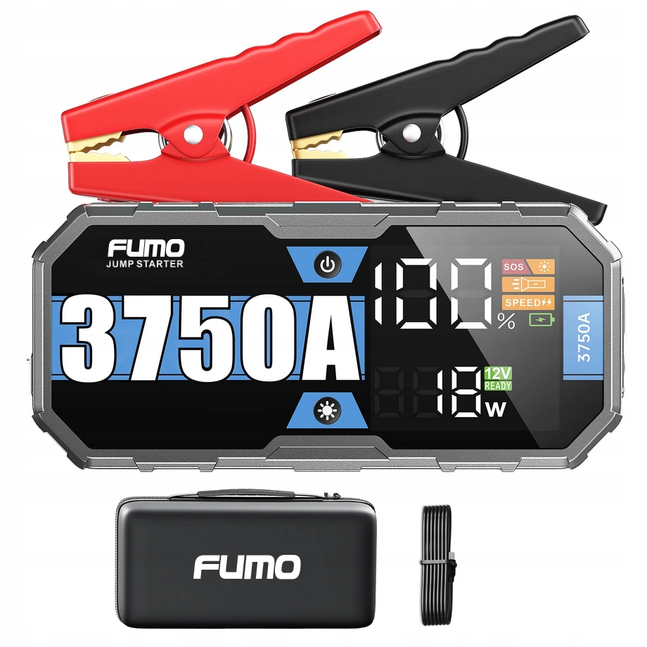 URZĄDZENIE ROZRUCHOWE DO SAMOCHODU 3750A ROZRUCH JUMP STARTER POWERBANK 12V