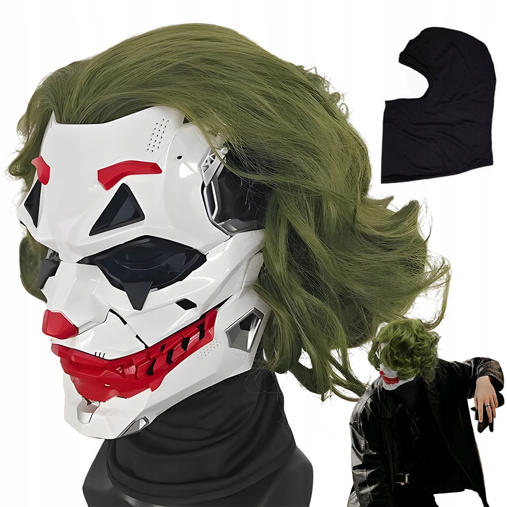 Cyberpunková maska Klauna z tvrdé skořápky pro cosplay, Karneval a festival