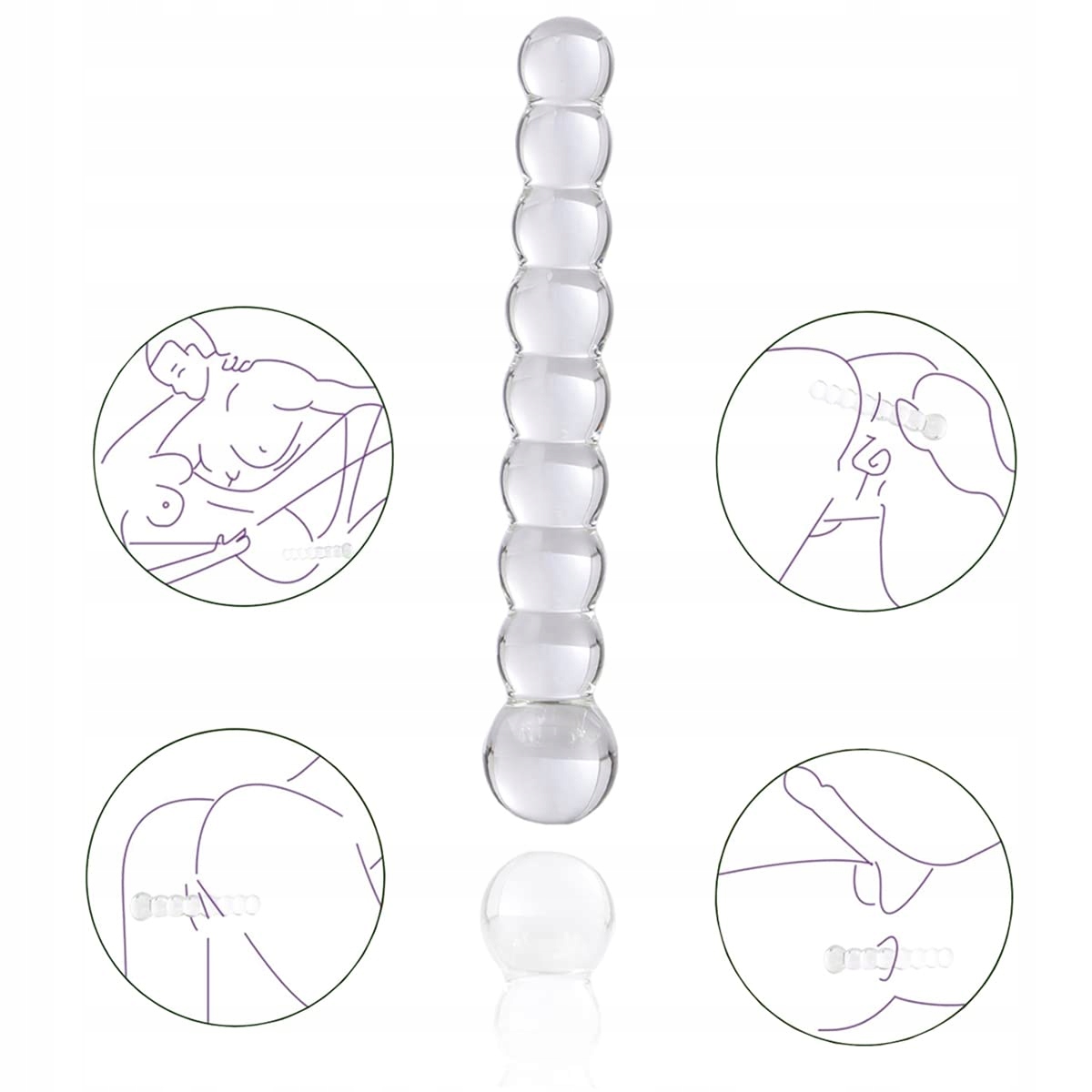 WSQIWNI Szklany Dildo Dla Mężczyzn I Kobiet Profesjonalny Design — miniatura 4