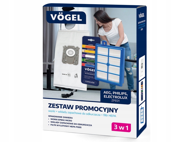 

Zestaw Do Odkurzacza Vogel ZPE01 Worki Filtr Wkład