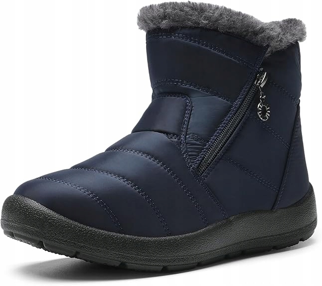 Dream Pairs Dámské zimní boty Sněhule Teplé Vodotěsné Tmavě modré 41