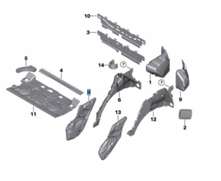 BMW X5 F15 izolacja wygluszenie drzwi tyl prawe Parts manufacturer BMW original OE