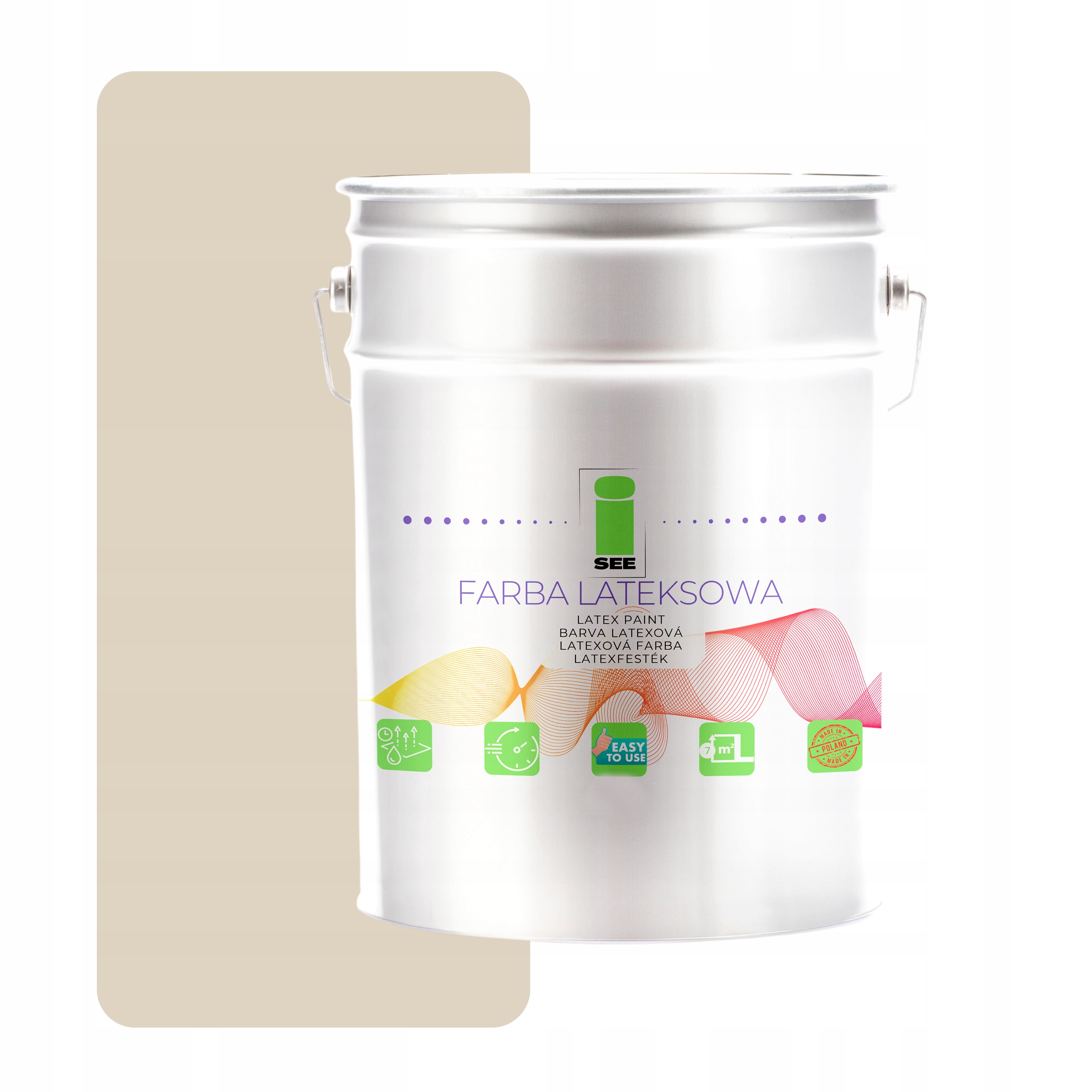 Latexová Farba Na Steny Priedušná Béžová Piesková 10 L Hypoalergénna