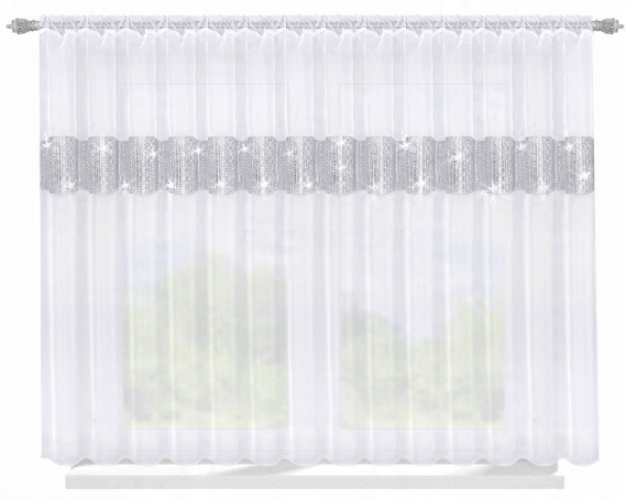

Firana prosta cyrkonie Gotowa 150X400 Woal