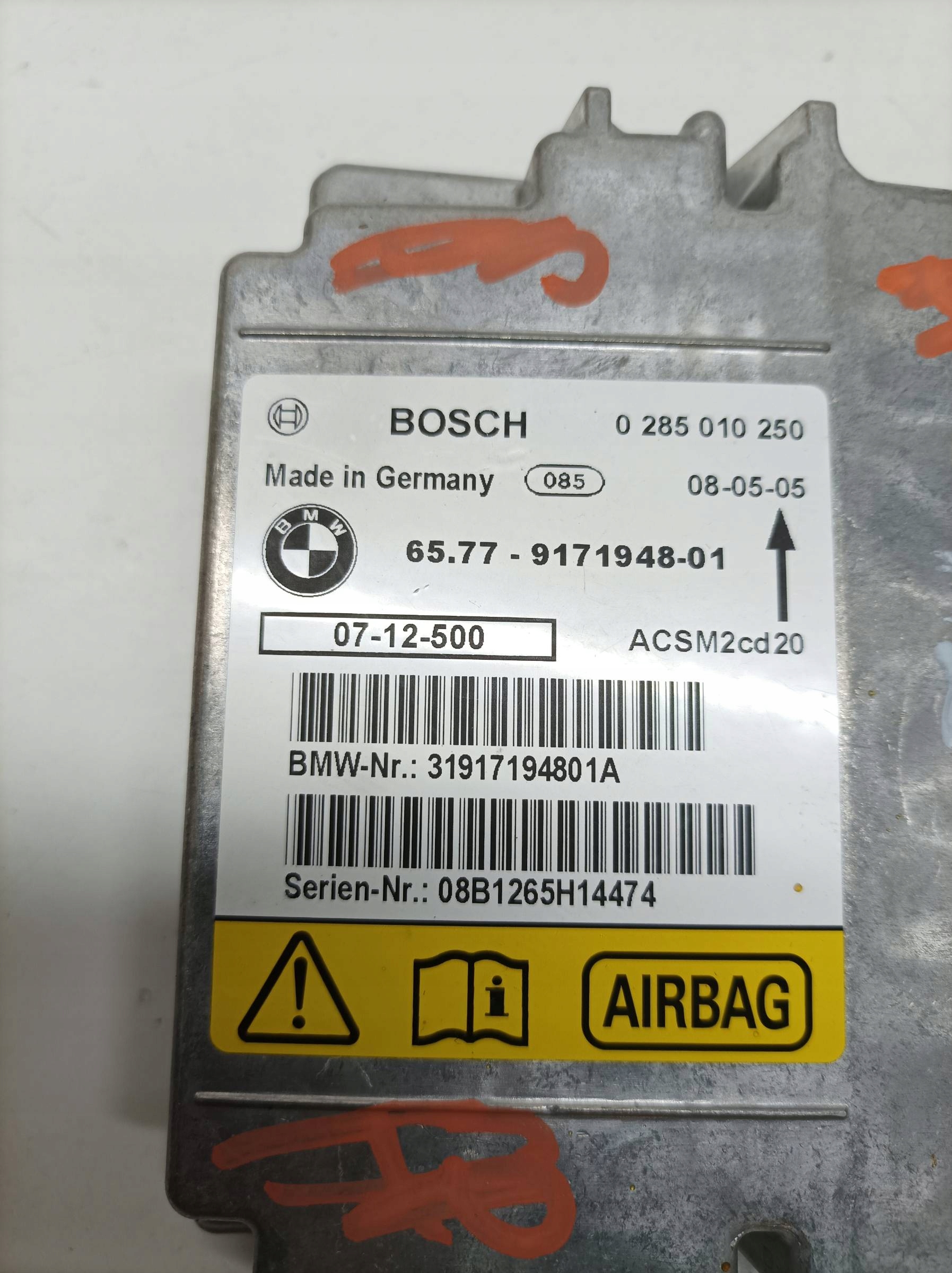 SENSOR airbag 9171948 Bmw X5 II (2006-2013) E70