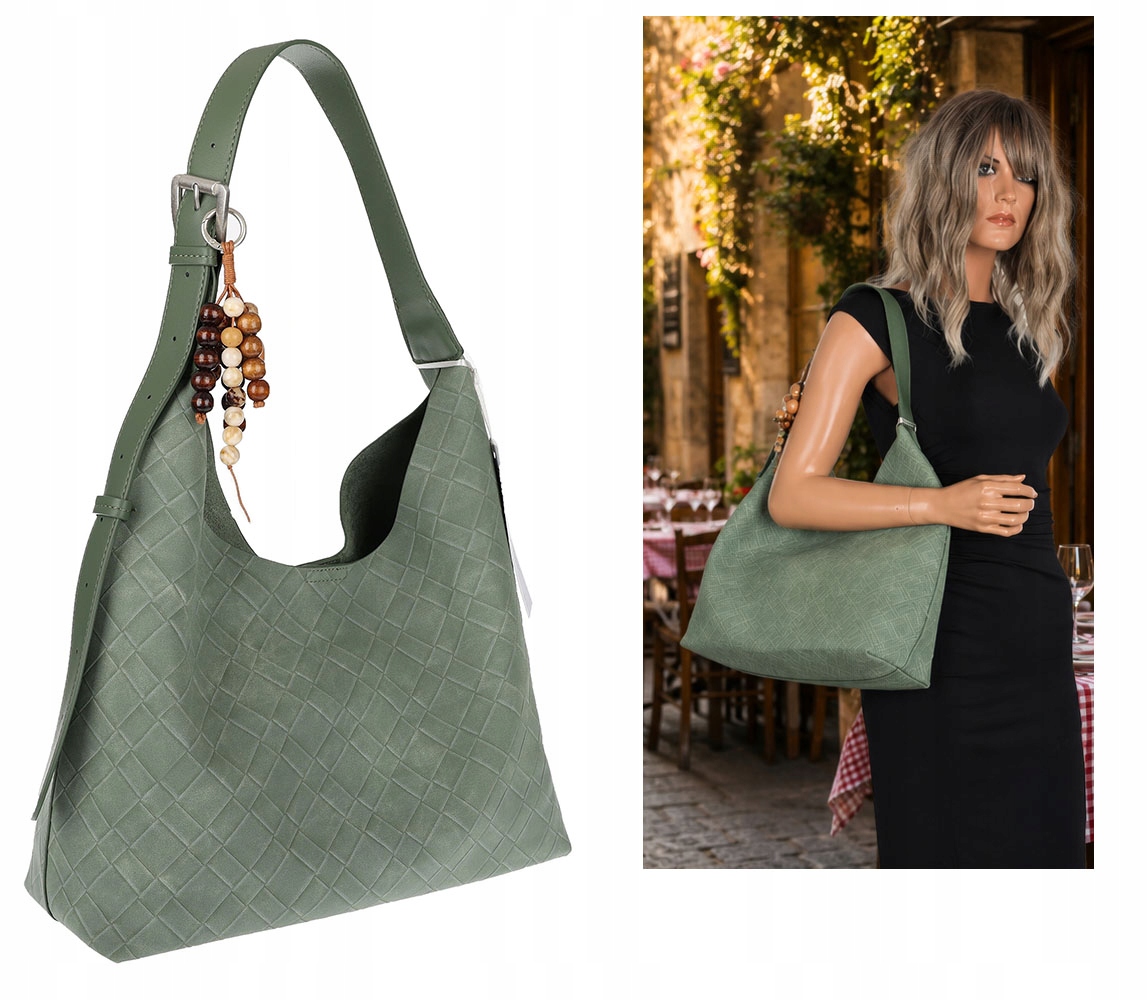 Dámská kabelka Tommasini A4 přes rameno velká shopper taška NO3803 Zelená