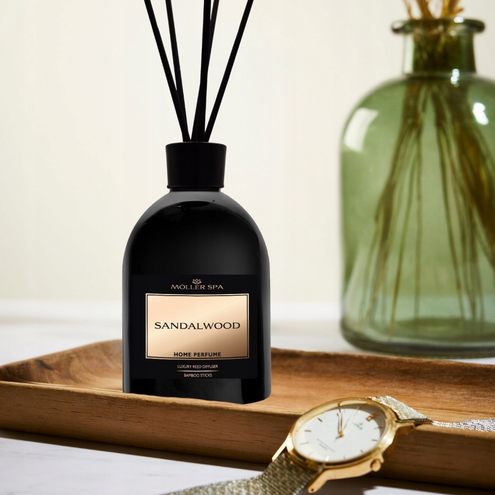 ZAPACH DRZEWO SANDAŁOWE DO DOMU PATYCZKI ODŚWIEŻACZ - 250ml DUŻA POJEMNOŚĆ Zapach Drzewo sandałowe