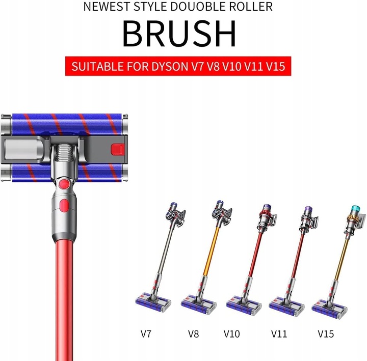 Szczotka podwójna do odkurzacza Dyson V8 V7 V11 V10 Rolka Premium