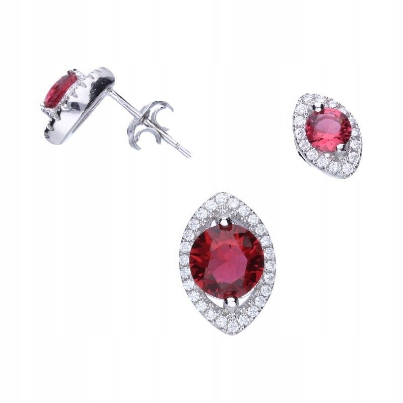 Dámský stříbrný komplet markýza 925 s růžovou a bílou zirkonií jako dárek