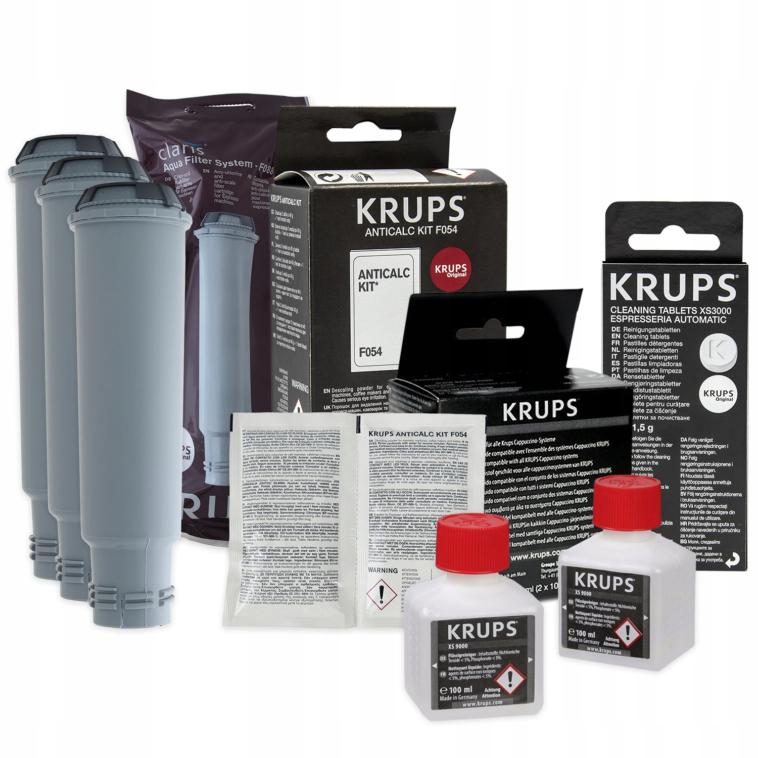 3x Filtr vody Odvápňovač Tekutina Tablety -Pro Kávovar Krups (originál)