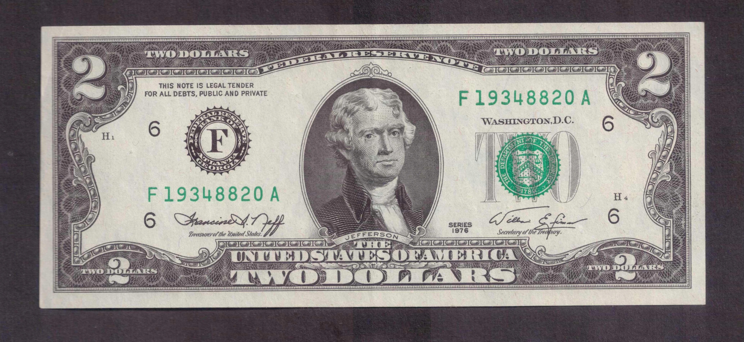 USA - banknot - 2 Dollar 1976 rok