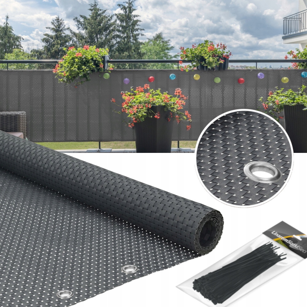 

Osłona Mata Rattan Na Balkon Taras 1x5m +oczka