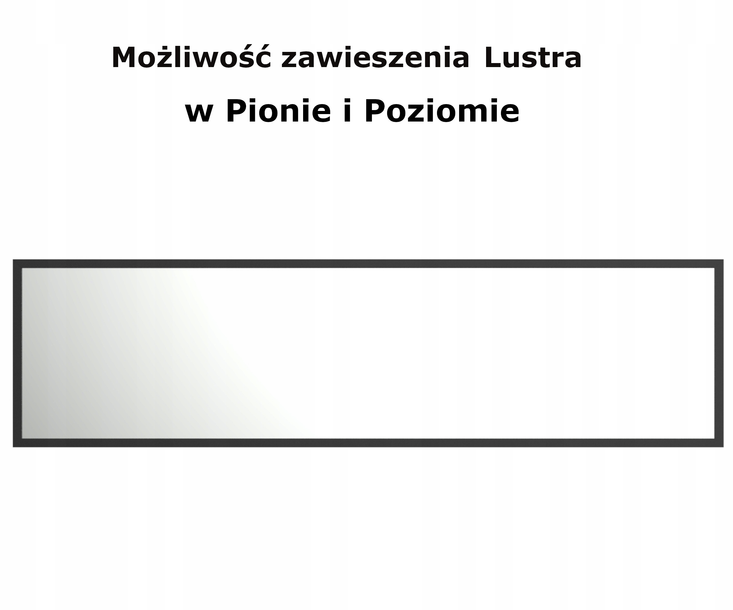 LUSTRO W BIAŁEJ RAMIE PROSTOKĄTNE DO PRZEDPOKOJU 130X40 CM Szerokość 400 mm