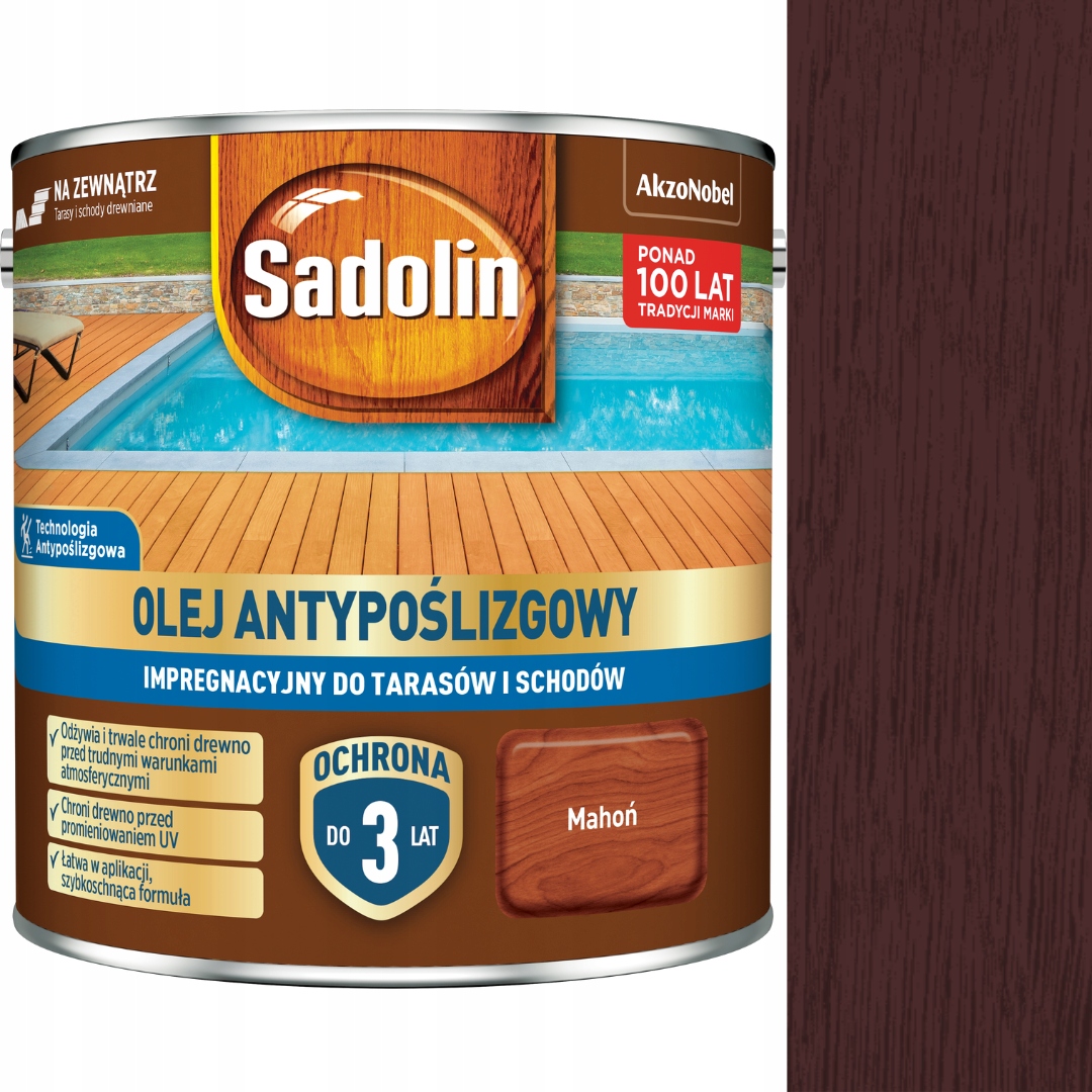 Sadolin Impregnační Protiskluzový Olej 2,5 L Mahagon