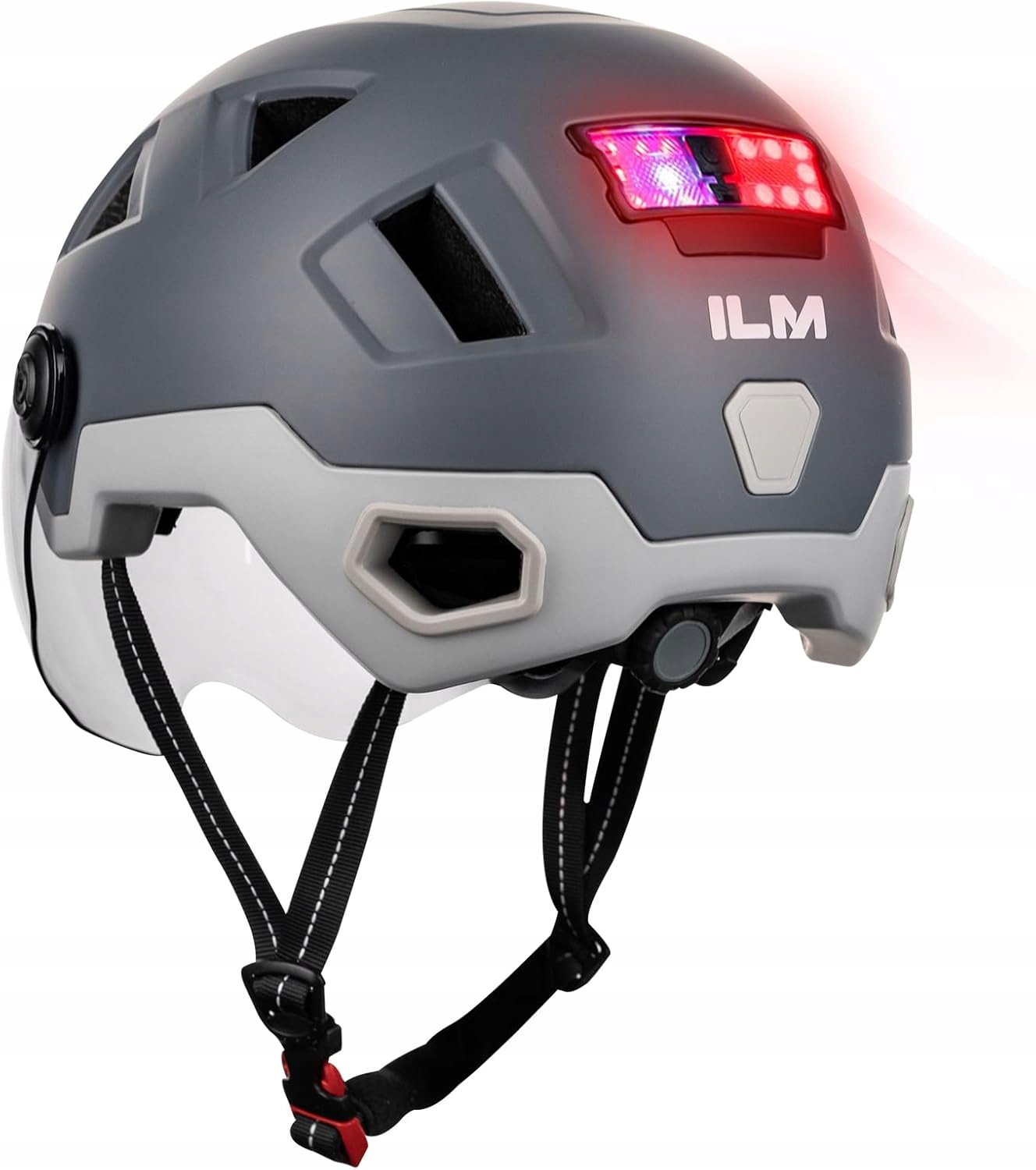 Kask Rowerowy ILM Led Z Szybką Regulowany Rozmiar L/XL 58-61CM.