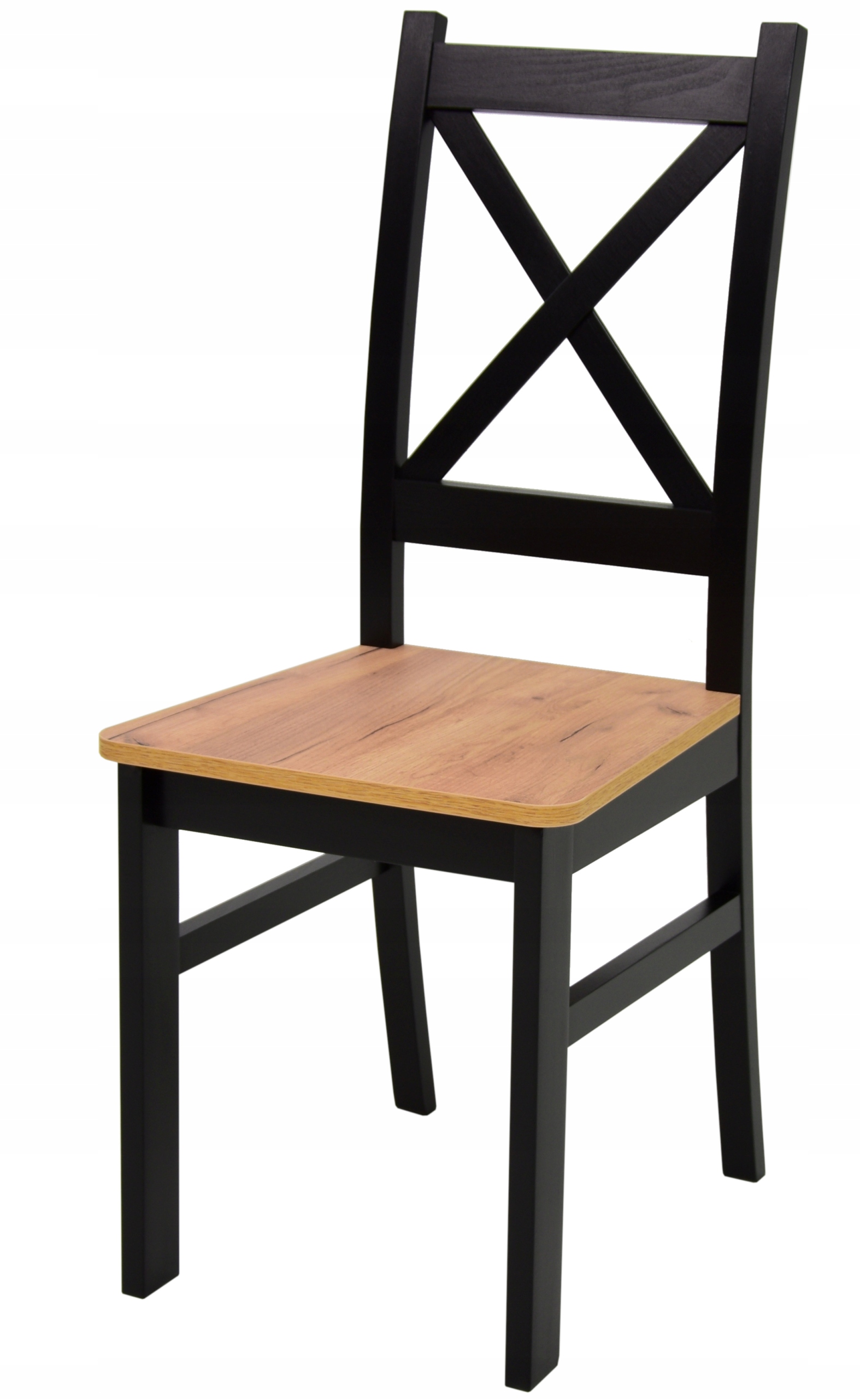 

6 x krzesło oparcie x drewniane czarne/ dąb craft