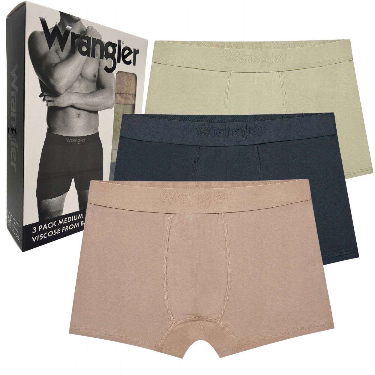 Wrangler Griffin elastyczne bokserki męskie bambusowe majtki 3 sztuki XL