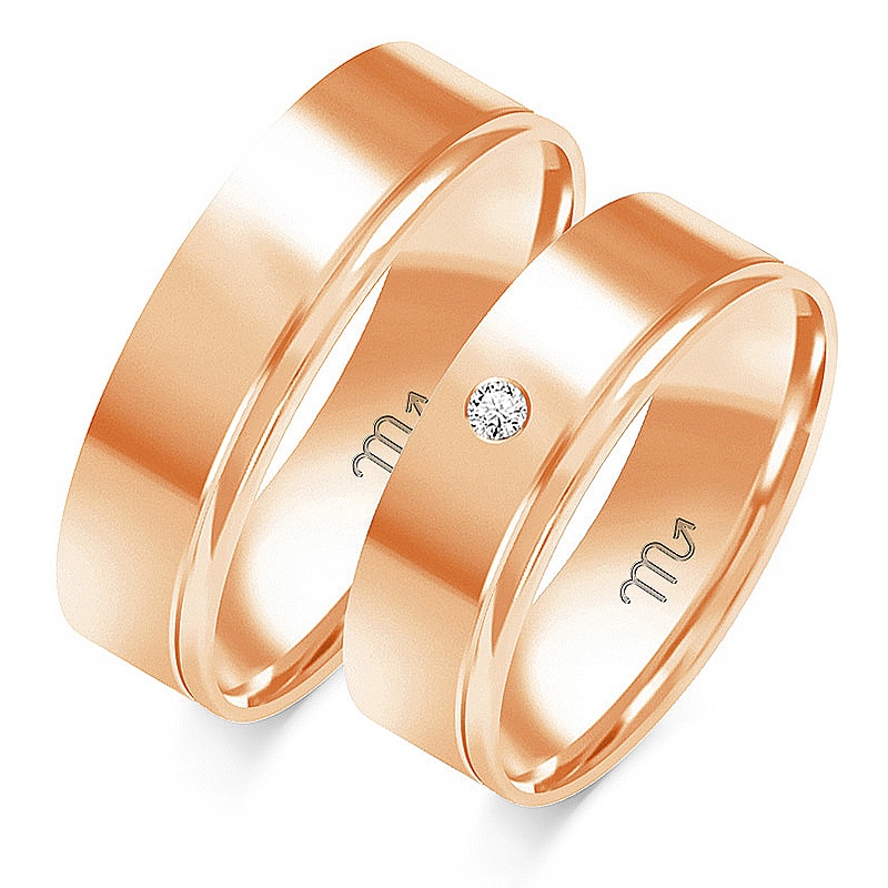 

Obrączki z różowego złota ślubne 14K 585 r 8 9 10
