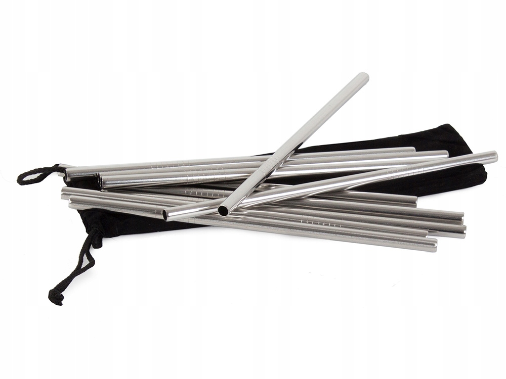 SŁOMKI RURKI WIELORAZOWE METALOWE EKO x10 CZYŚCIK Materiał inny