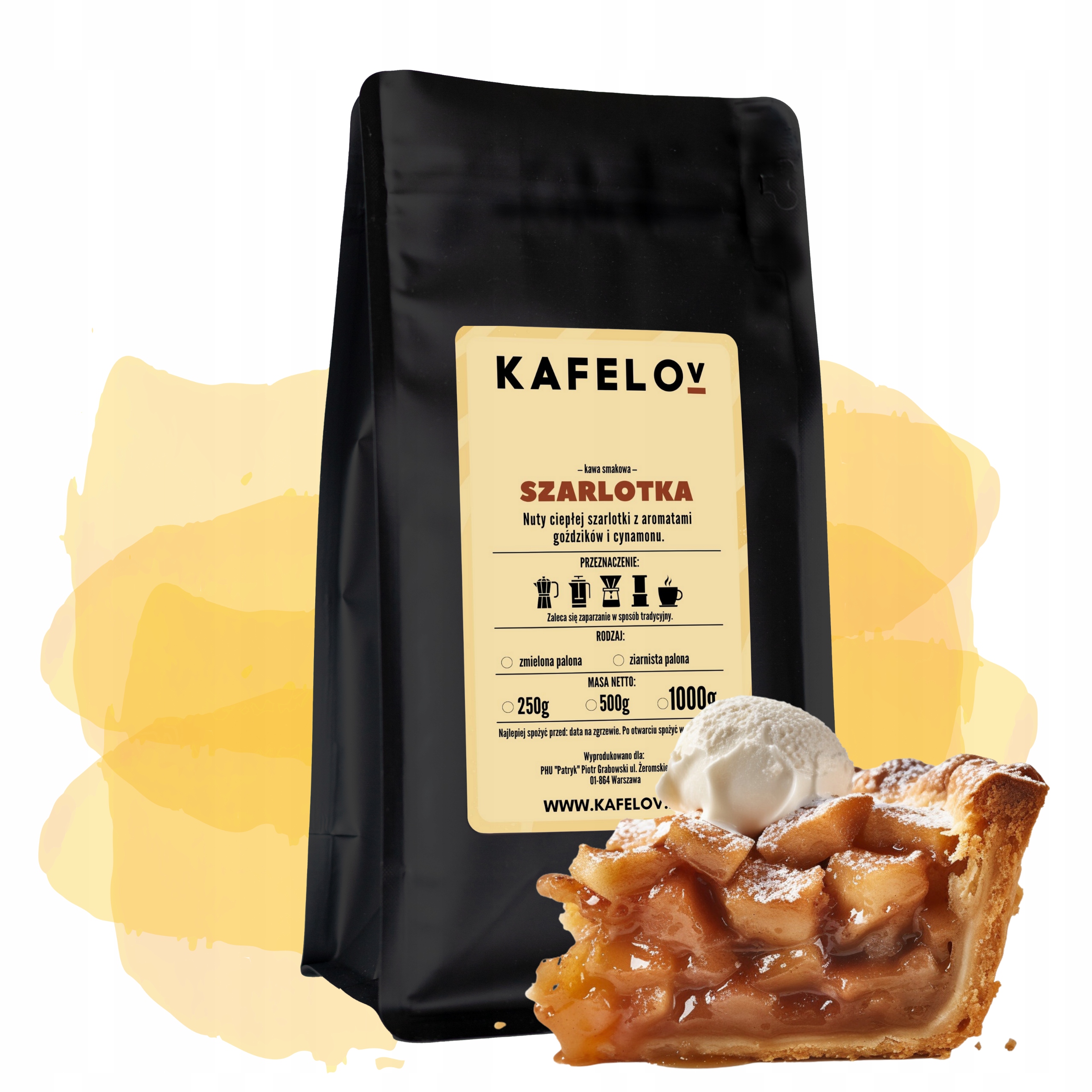 Levně Káva ochucená Kafelov – Jablečný Koláč mletý 1 kg