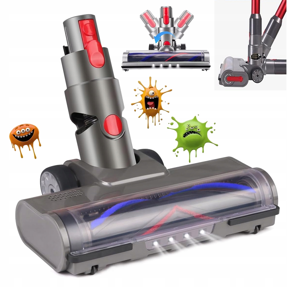 Led plyšový kartáč na podlahu kompatibilní s Dyson V7 V8 V10 V11 V15