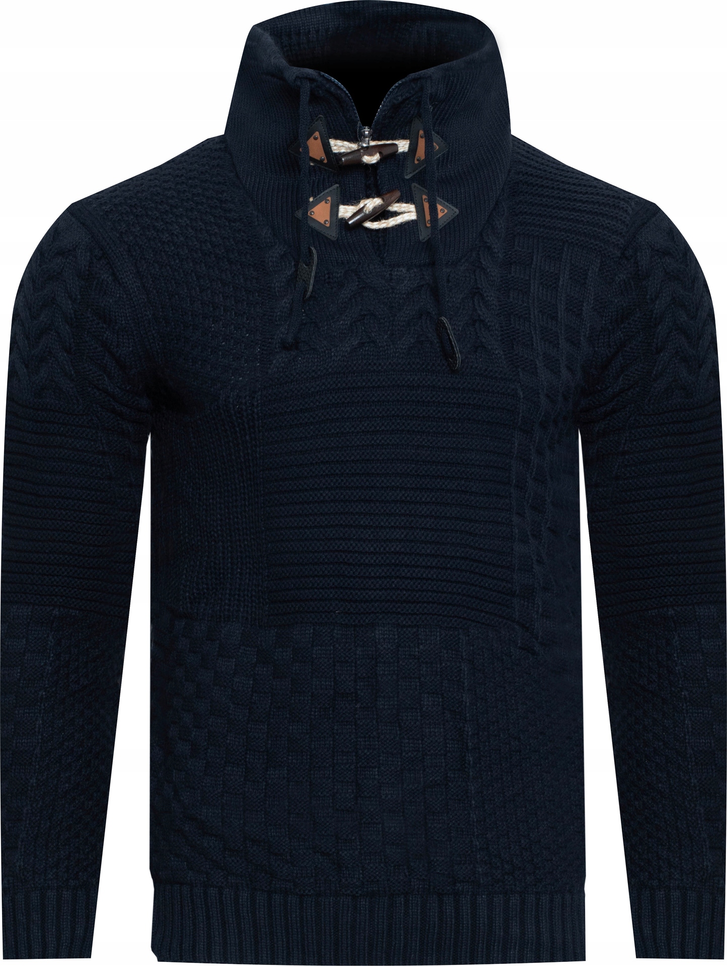 Pánský Svetr Połgolf Cju 51251 152/GRANÁTOVÝ, vlněný, teplý, pohodlný