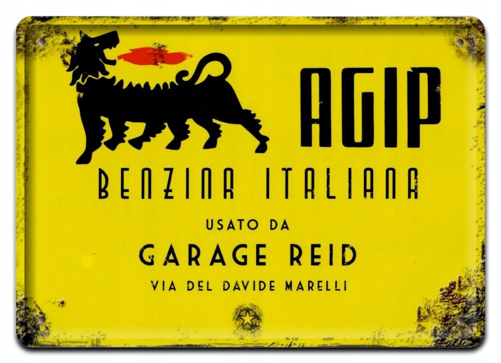Agip Plakat Metalowy Szyld Obrazek Retro #20648